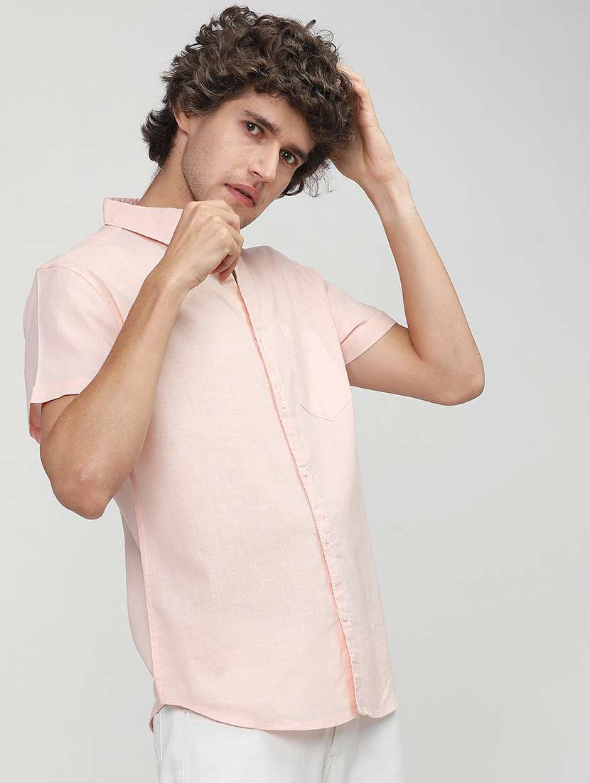 men collared solid casual shirt - 21487589 -  Standard Image - 1