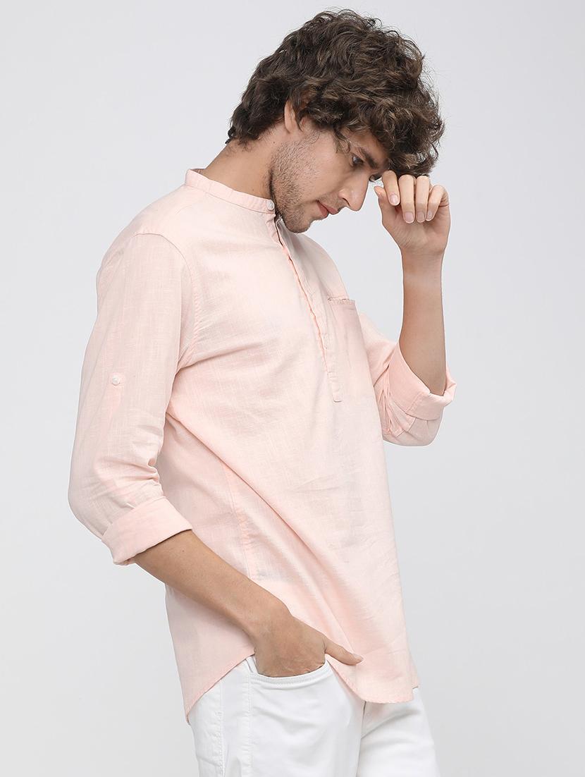 men collared solid casual shirt - 21487590 - Standard Image - 1