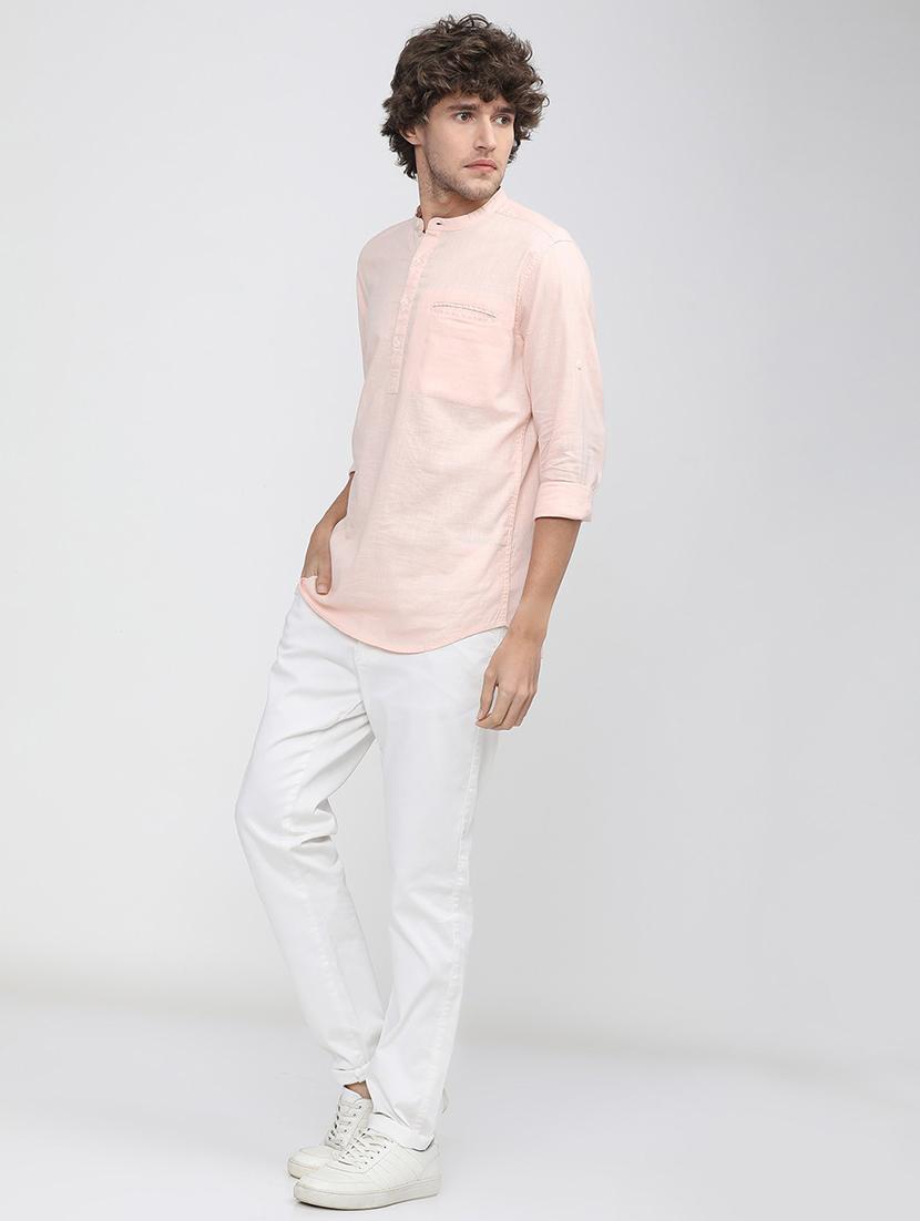 men collared solid casual shirt - 21487590 - Standard Image - 4