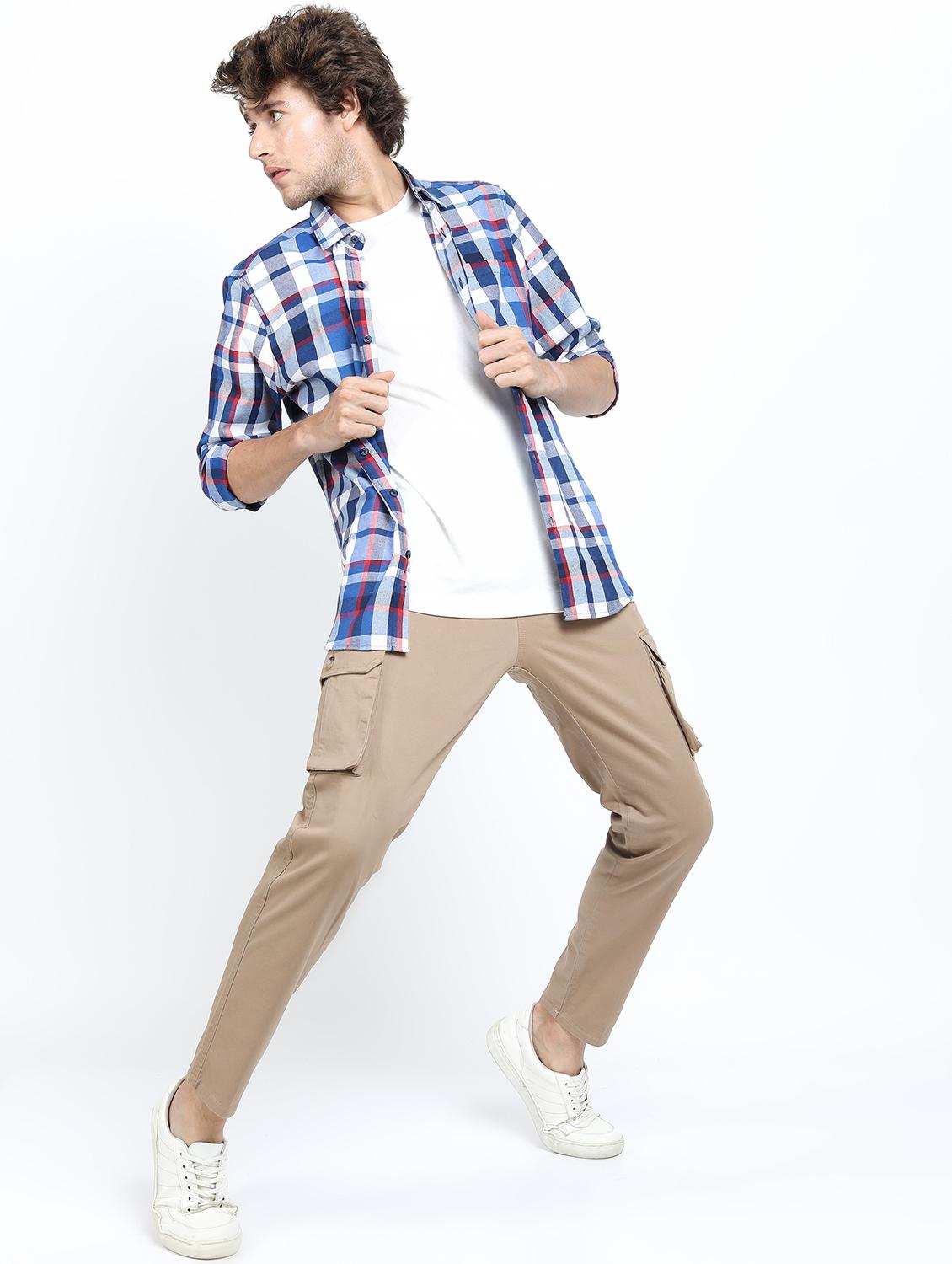 men collared checks casual shirt - 21487596 - Standard Image - 4