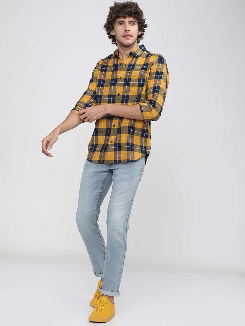 men collared checks casual shirt - 21487597 -  Standard Image - 4