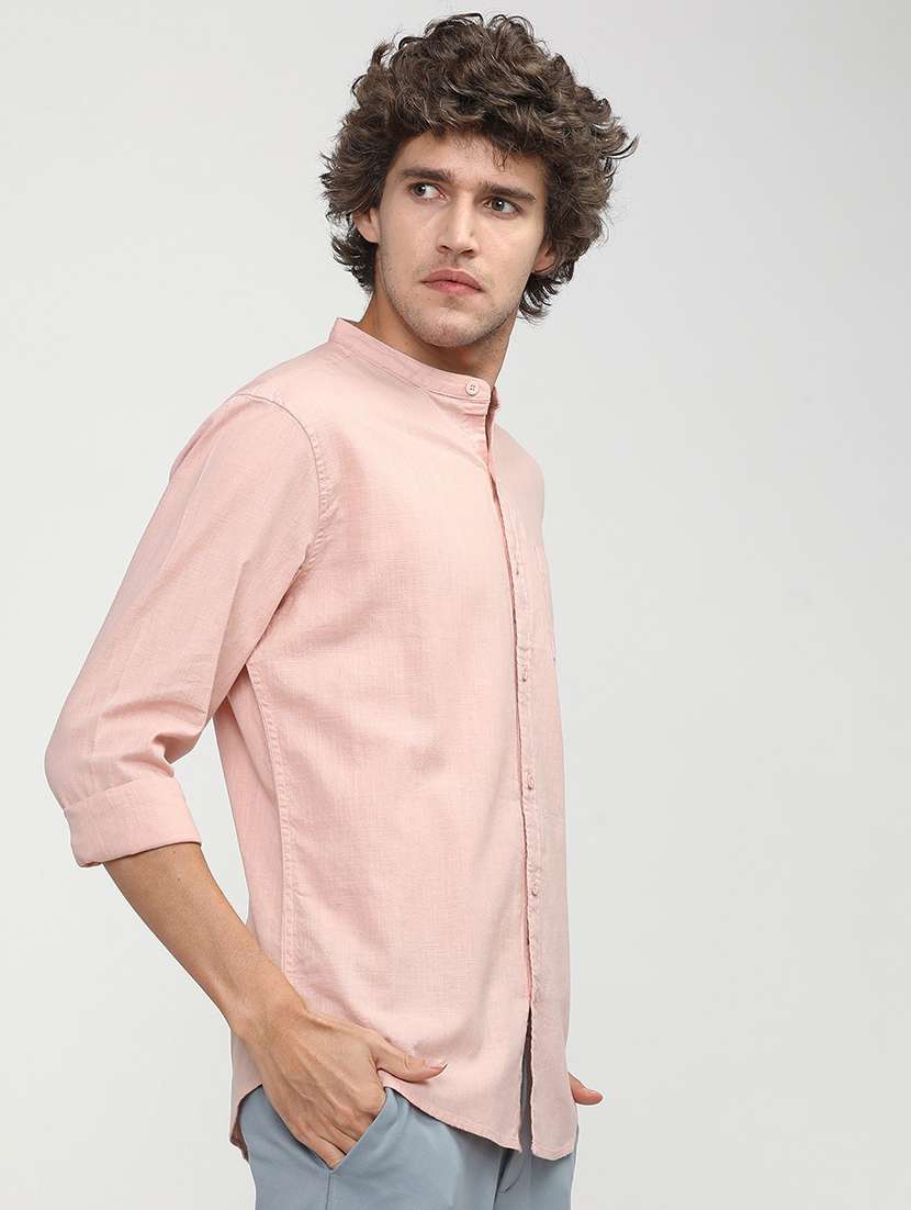 men collared solid casual shirt - 21487601 -  Standard Image - 1