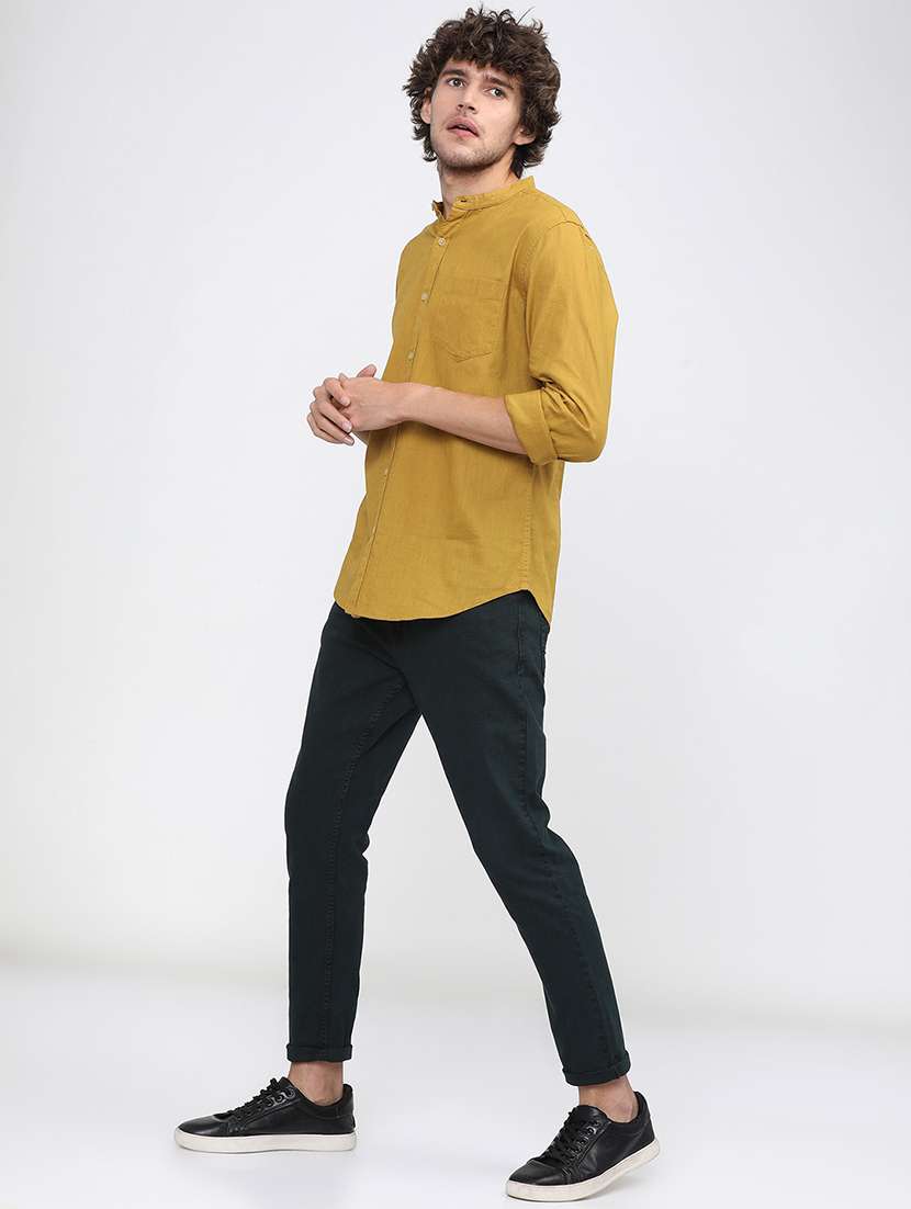 men collared solid casual shirt - 21487602 -  Standard Image - 4