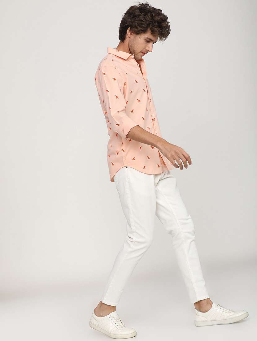 men collared printed casual shirt - 21487606 -  Standard Image - 4