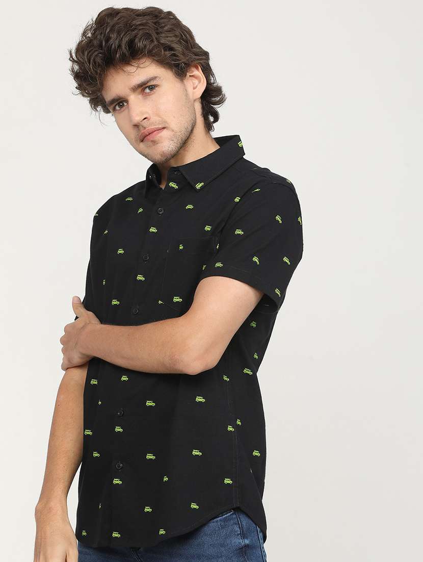 men collared printed casual shirt - 21487611 -  Standard Image - 1