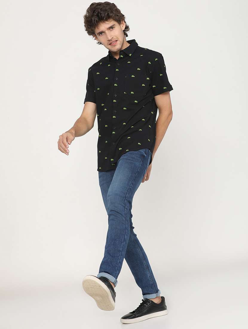 men collared printed casual shirt - 21487611 -  Standard Image - 4