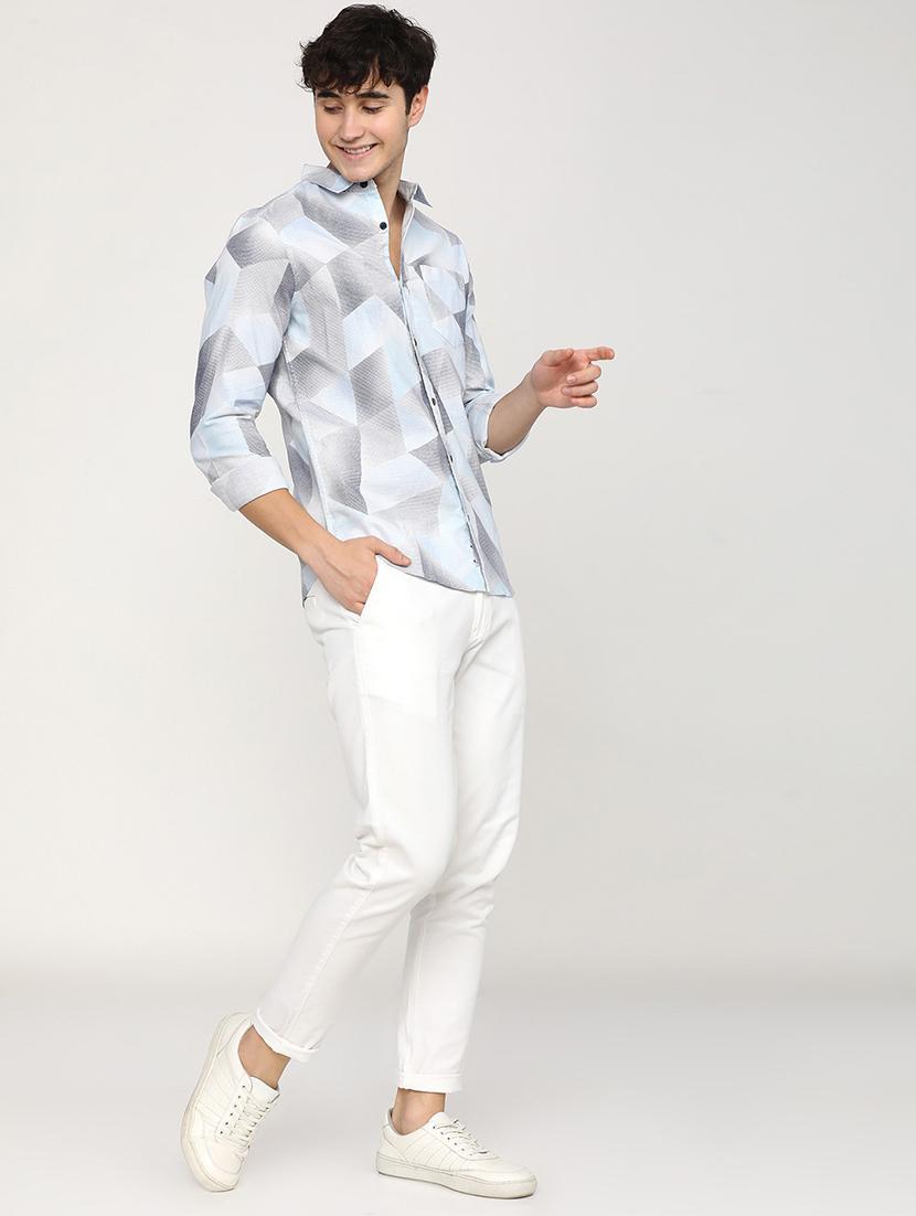 men collared printed casual shirt - 21487622 - Standard Image - 4
