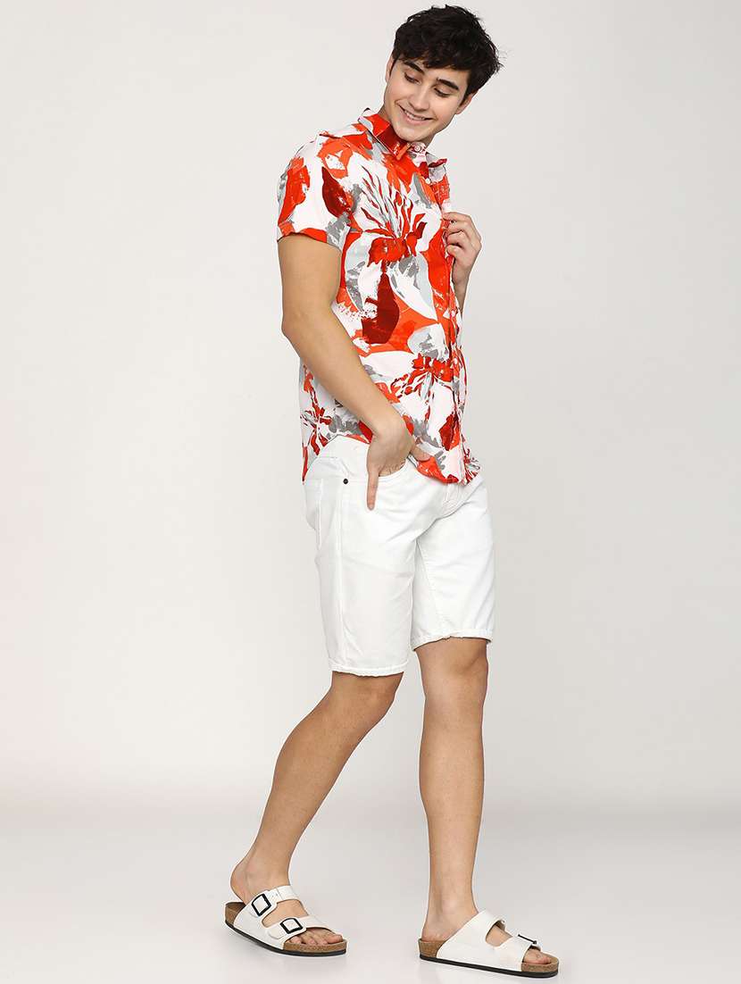 men collared printed casual shirt - 21487624 -  Standard Image - 4