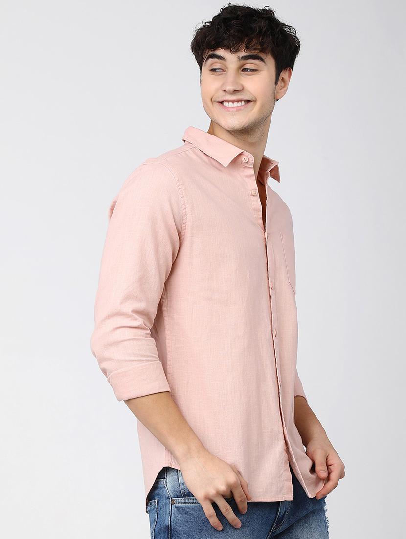 men collared solid casual shirt - 21487627 -  Standard Image - 1