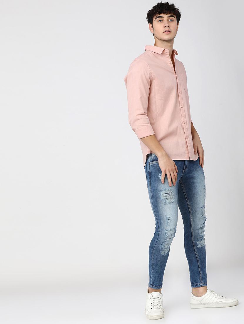 men collared solid casual shirt - 21487627 - Standard Image - 4