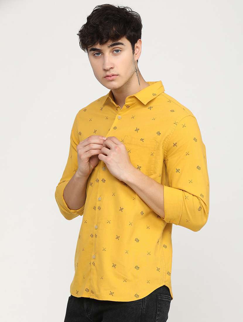 men collared printed casual shirt - 21487629 -  Standard Image - 1