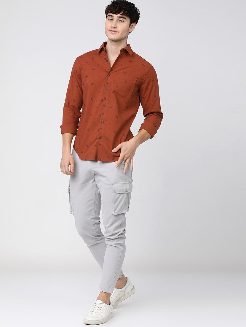 men collared printed casual shirt - 21487630 - Standard Image - 4