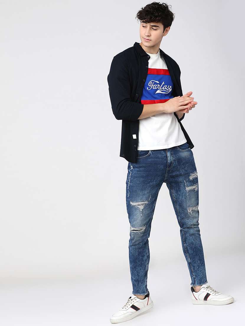 men collared solid casual shirt - 21487631 - Standard Image - 4