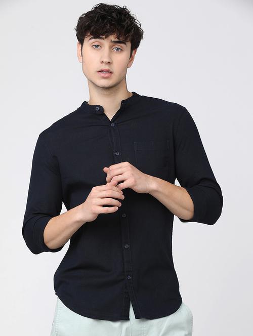 men collared solid casual shirt - 21487632 - Standard Image - 0
