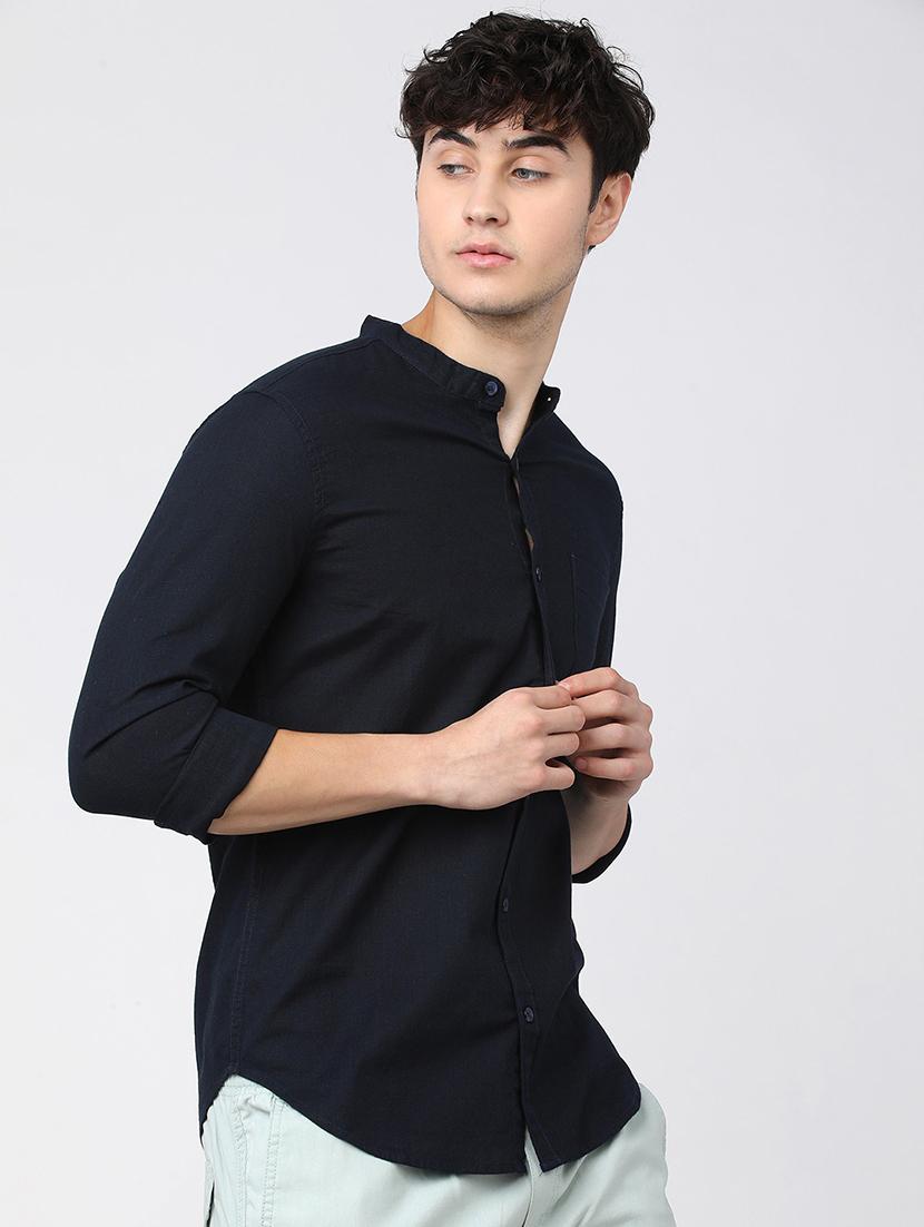 men collared solid casual shirt - 21487632 - Standard Image - 1