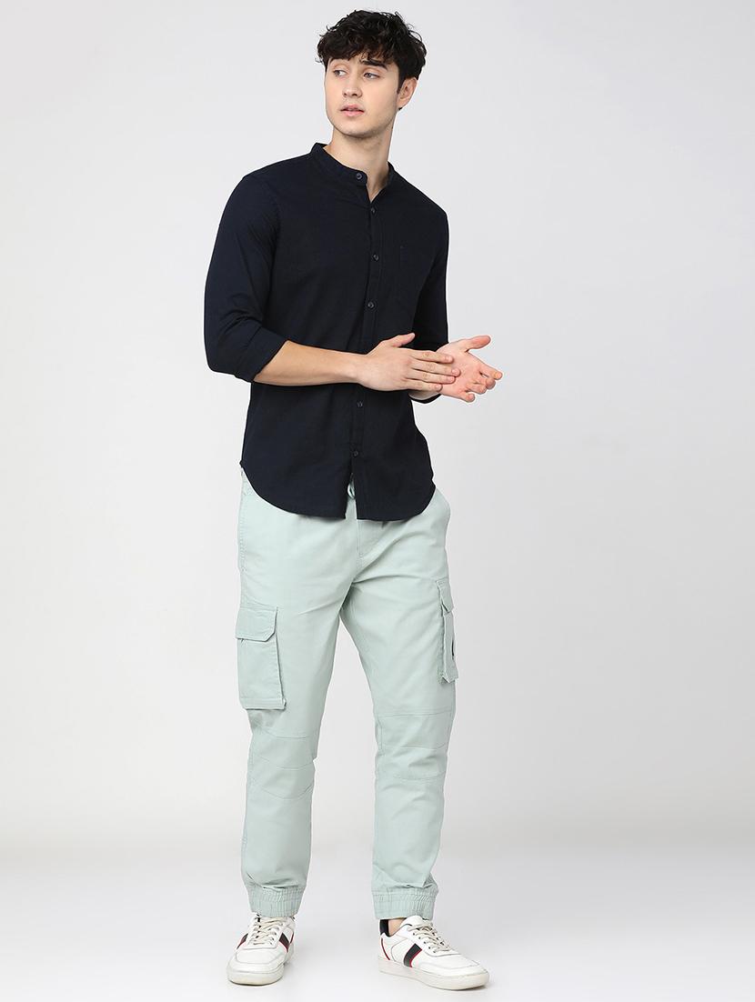 men collared solid casual shirt - 21487632 - Standard Image - 4