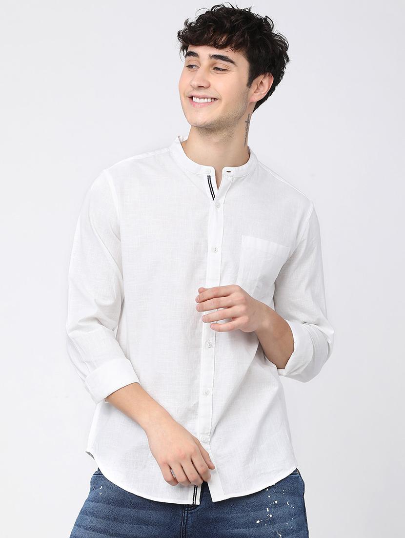 men white regular fit solid casual shirt - 21487637 - Zoom Image - 0