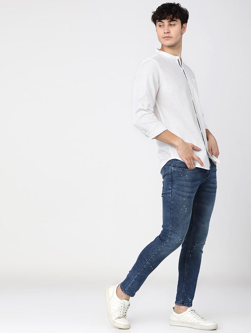 men white regular fit solid casual shirt - 21487637 - Standard Image - 4