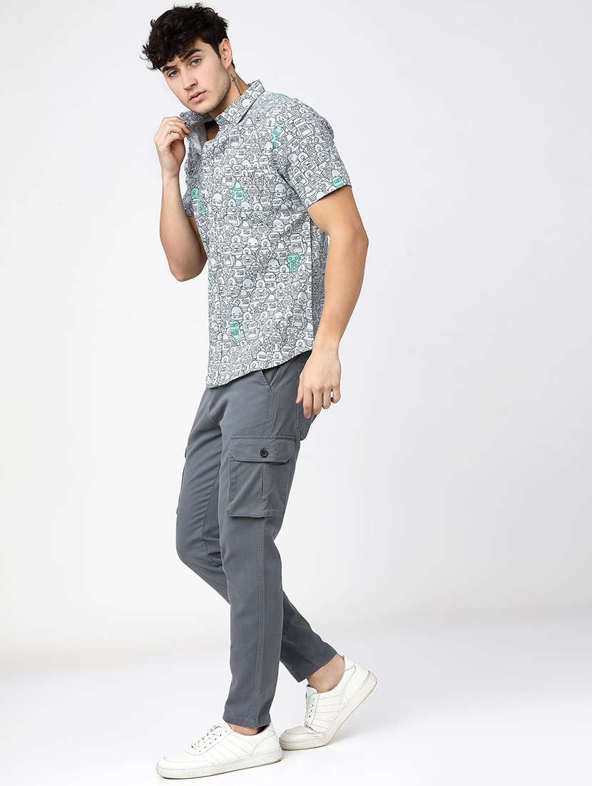 men collared printed casual shirt - 21487642 -  Standard Image - 4