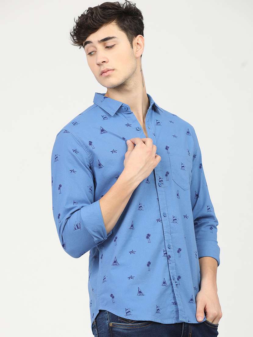 men collared long sleeves casual shirt - 21487695 -  Standard Image - 1