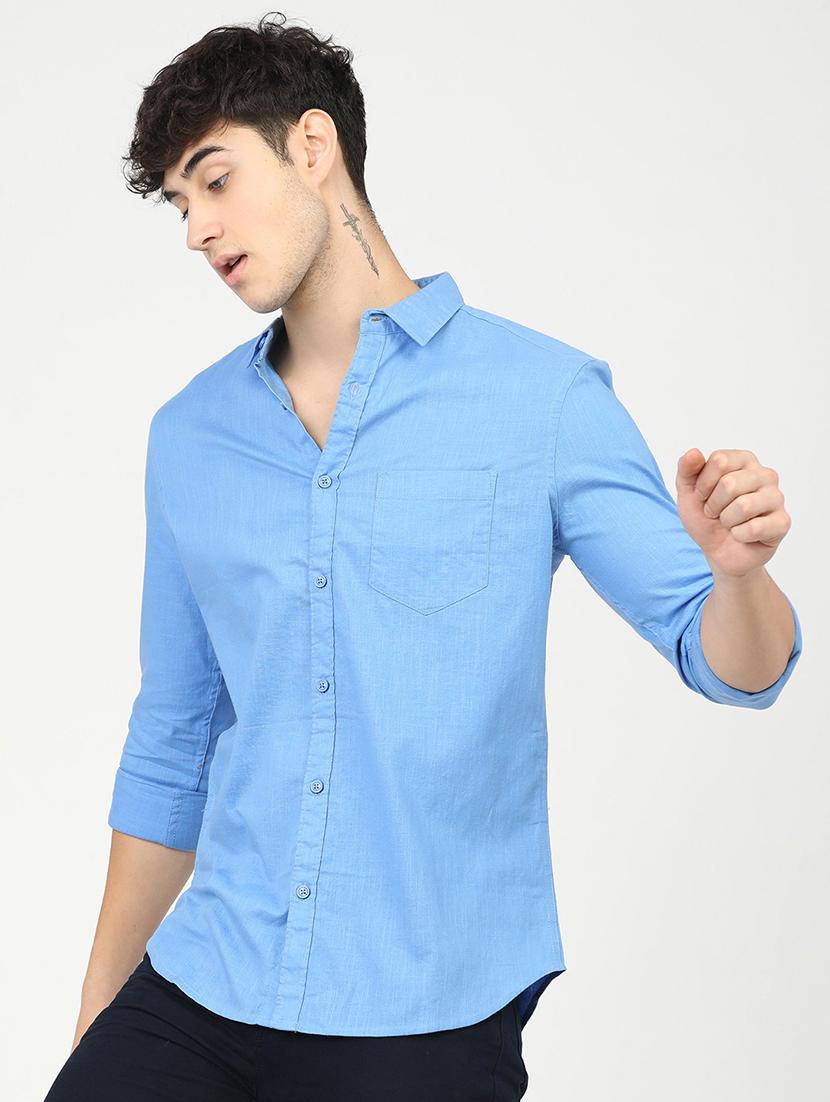men collared long sleeves casual shirt - 21487702 - Standard Image - 1