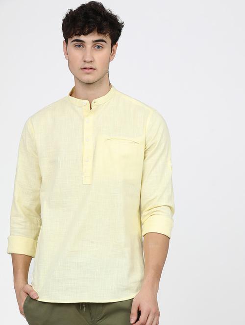 men mandrain collar long sleeves casual shirt - 21487705 -  Standard Image - 0