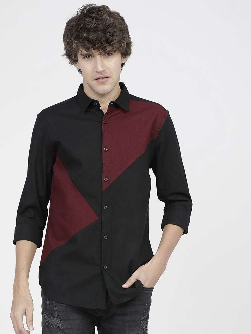 men collared long sleeves casual shirt