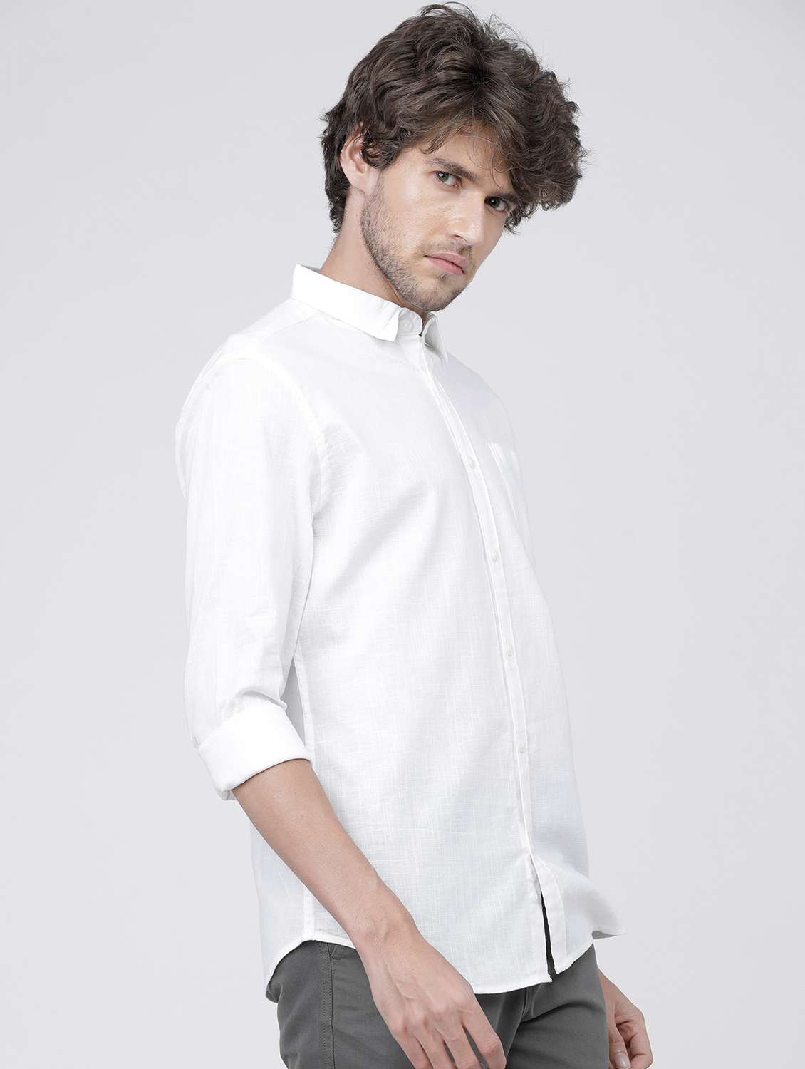 men collared long sleeves casual shirt - 21487715 -  Standard Image - 1