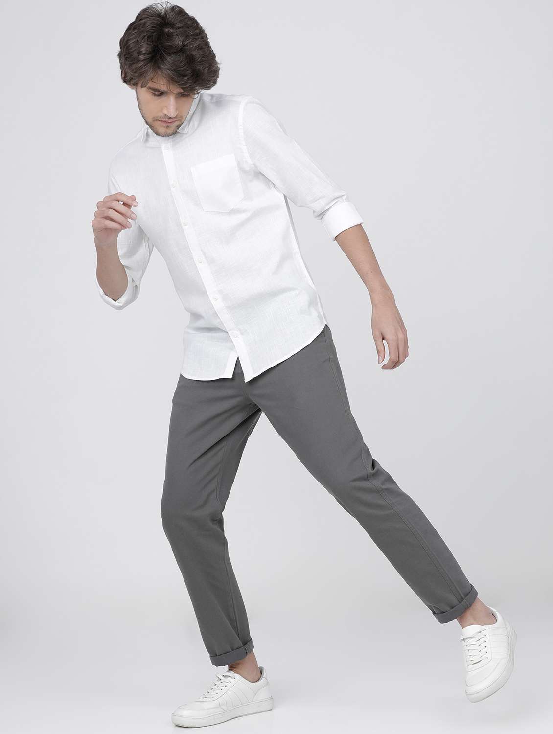 men collared long sleeves casual shirt - 21487715 -  Standard Image - 4