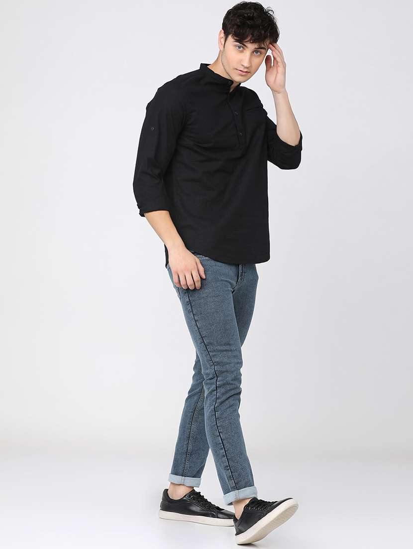 men solid long sleeves casual shirt - 21487733 - Standard Image - 4