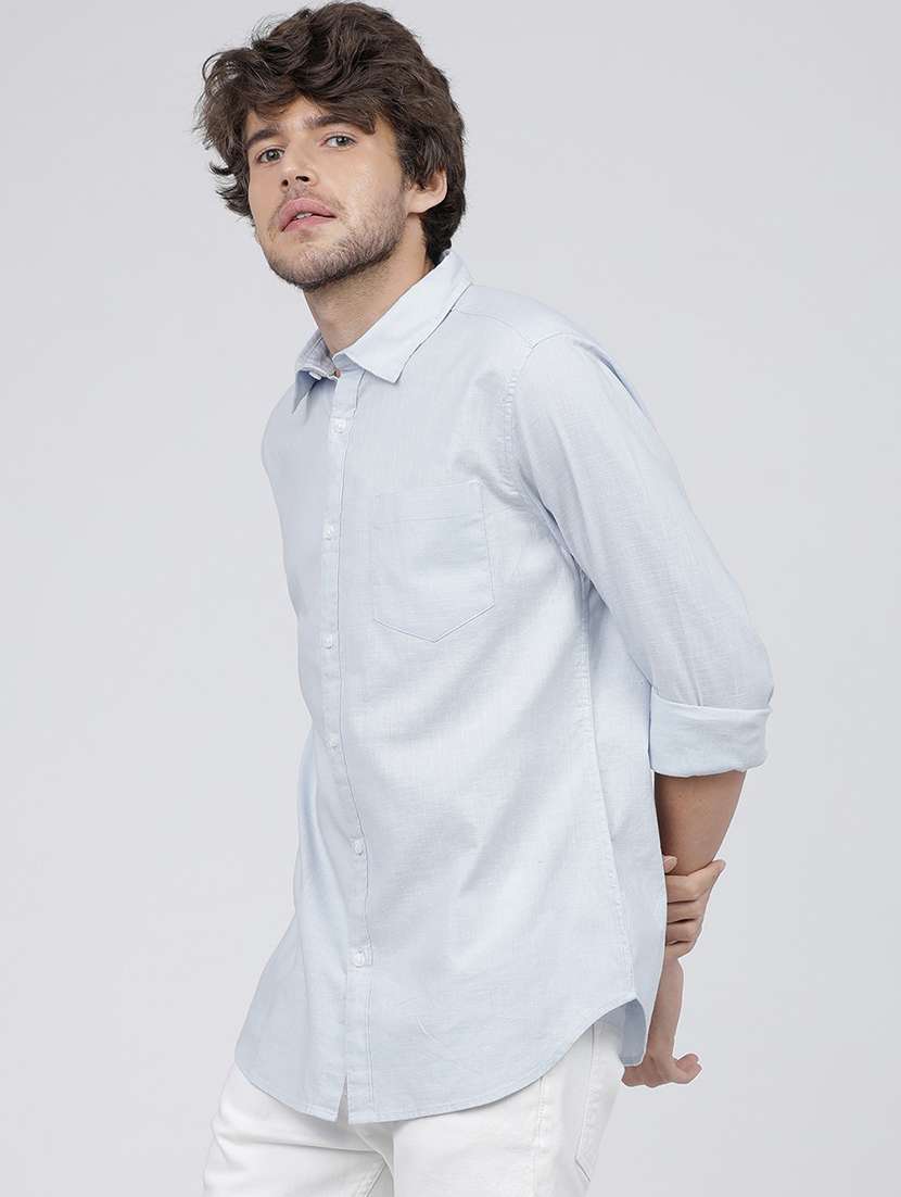 men solids long sleeves casual shirts - 21487746 -  Standard Image - 1