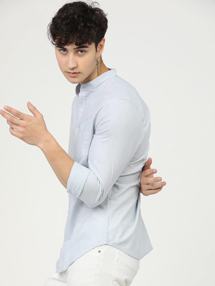 men solids long sleeves casual shirts - 21487747 -  Standard Image - 1