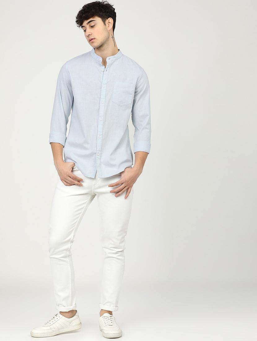men solids long sleeves casual shirts - 21487747 - Standard Image - 4