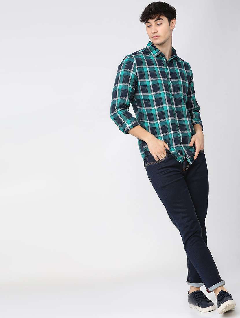 men checkered long sleeve casual shirts - 21487783 -  Standard Image - 4