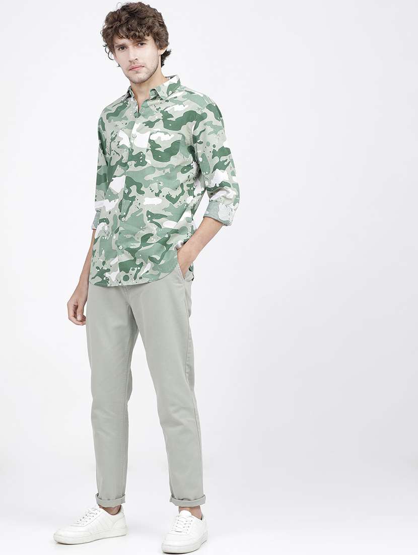 men long sleeved camouflage print casual shirt - 21487790 -  Standard Image - 4