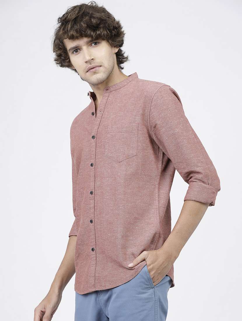 men long sleeved solid casual shirt - 21487796 -  Standard Image - 1