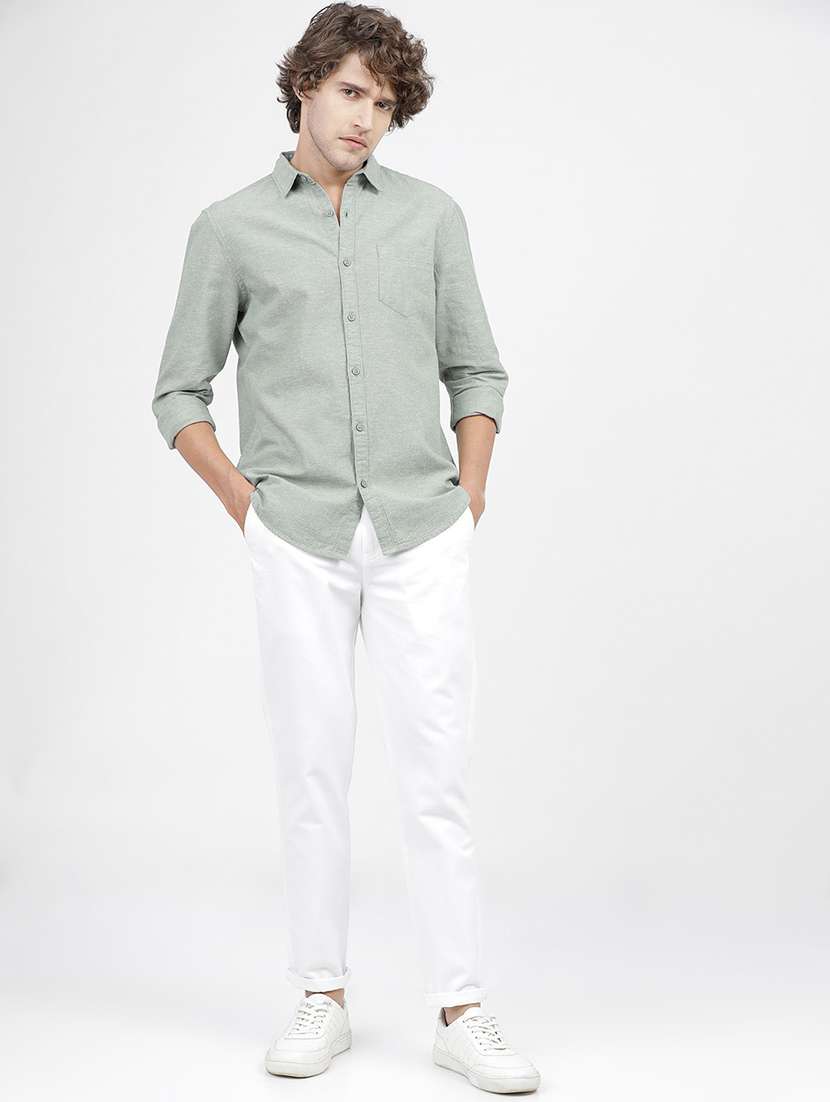 men solid collared casual wear shirt - 21487809 -  Standard Image - 4