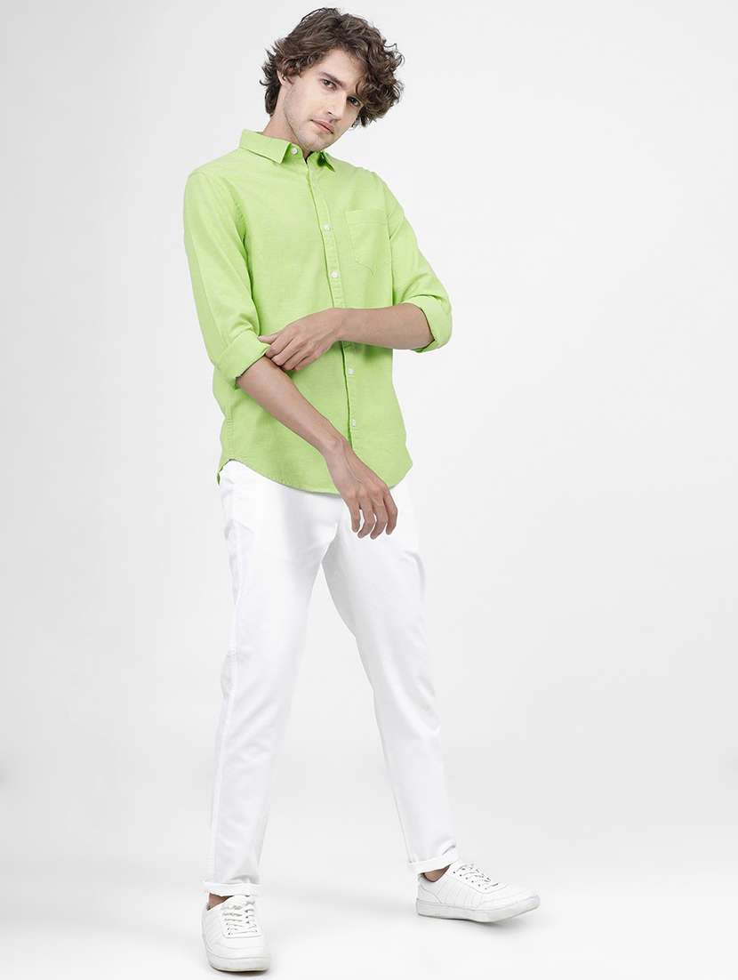 men solid collared casual wear shirt - 21487821 -  Standard Image - 4