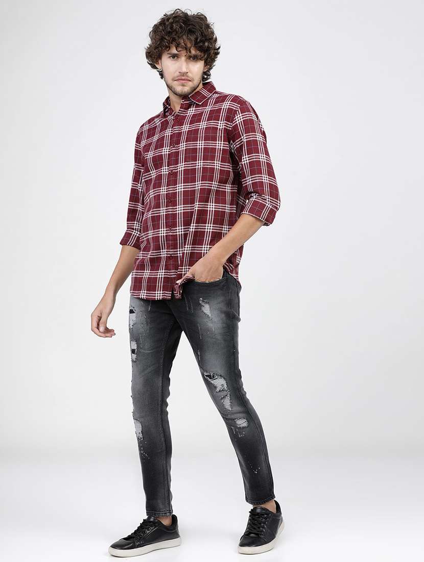 men checkered casual wear shirt - 21487845 -  Standard Image - 4