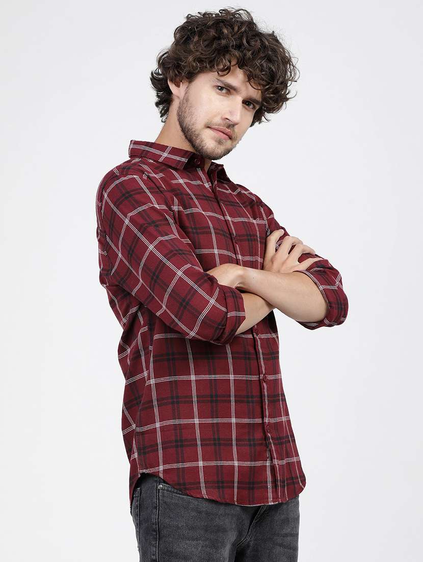 men checkered casual wear shirt - 21487858 -  Standard Image - 1