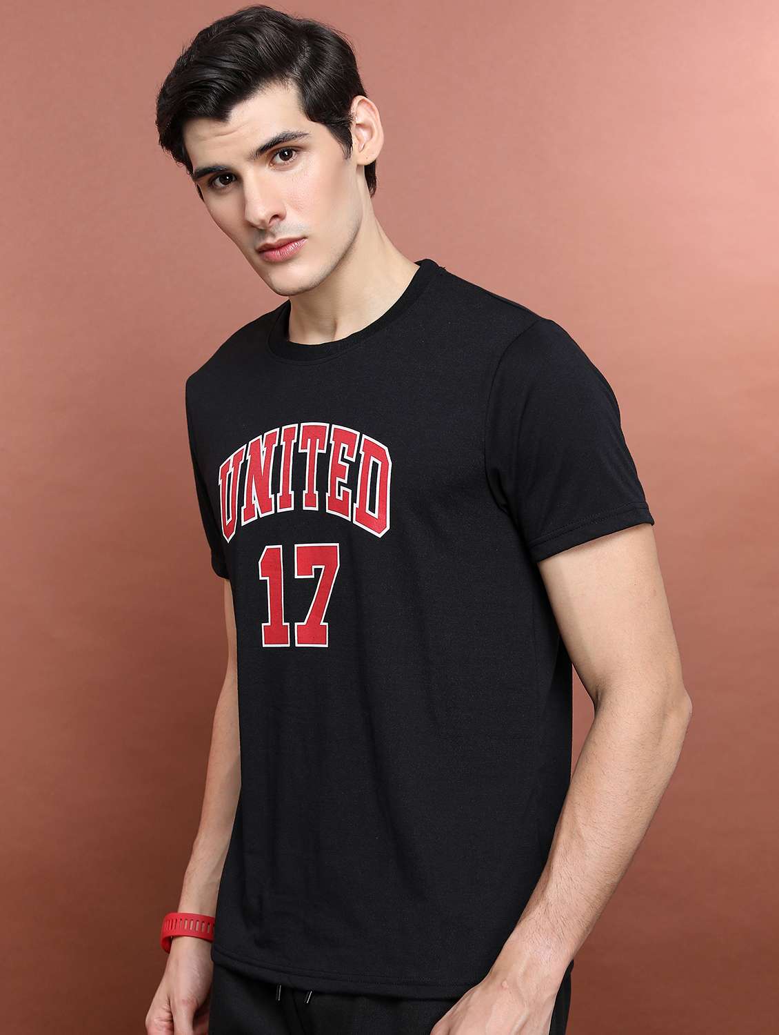 men round neck front print t-shirt - 21487896 -  Standard Image - 1