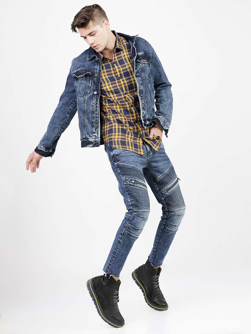 men long sleeved checkered casual shirt - 21487942 -  Standard Image - 4