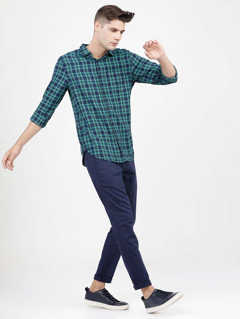 men long sleeved checkered casual shirt - 21487948 - Standard Image - 4