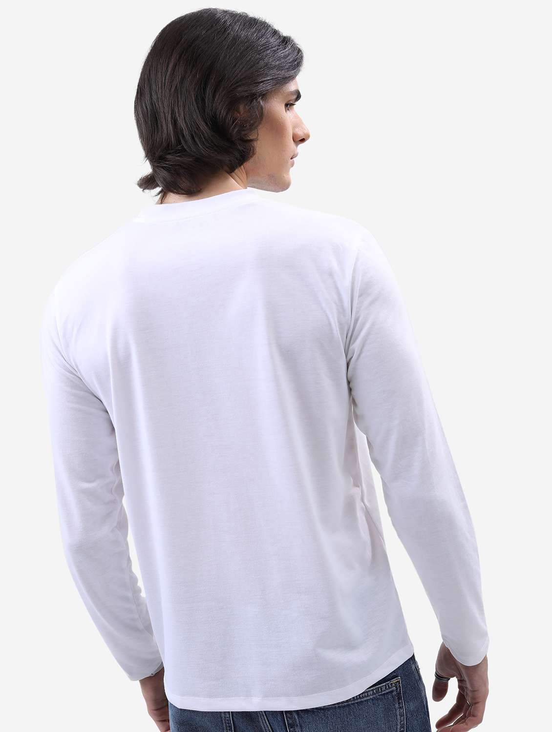 men round neck placement print t-shirt - 21487980 -  Standard Image - 1