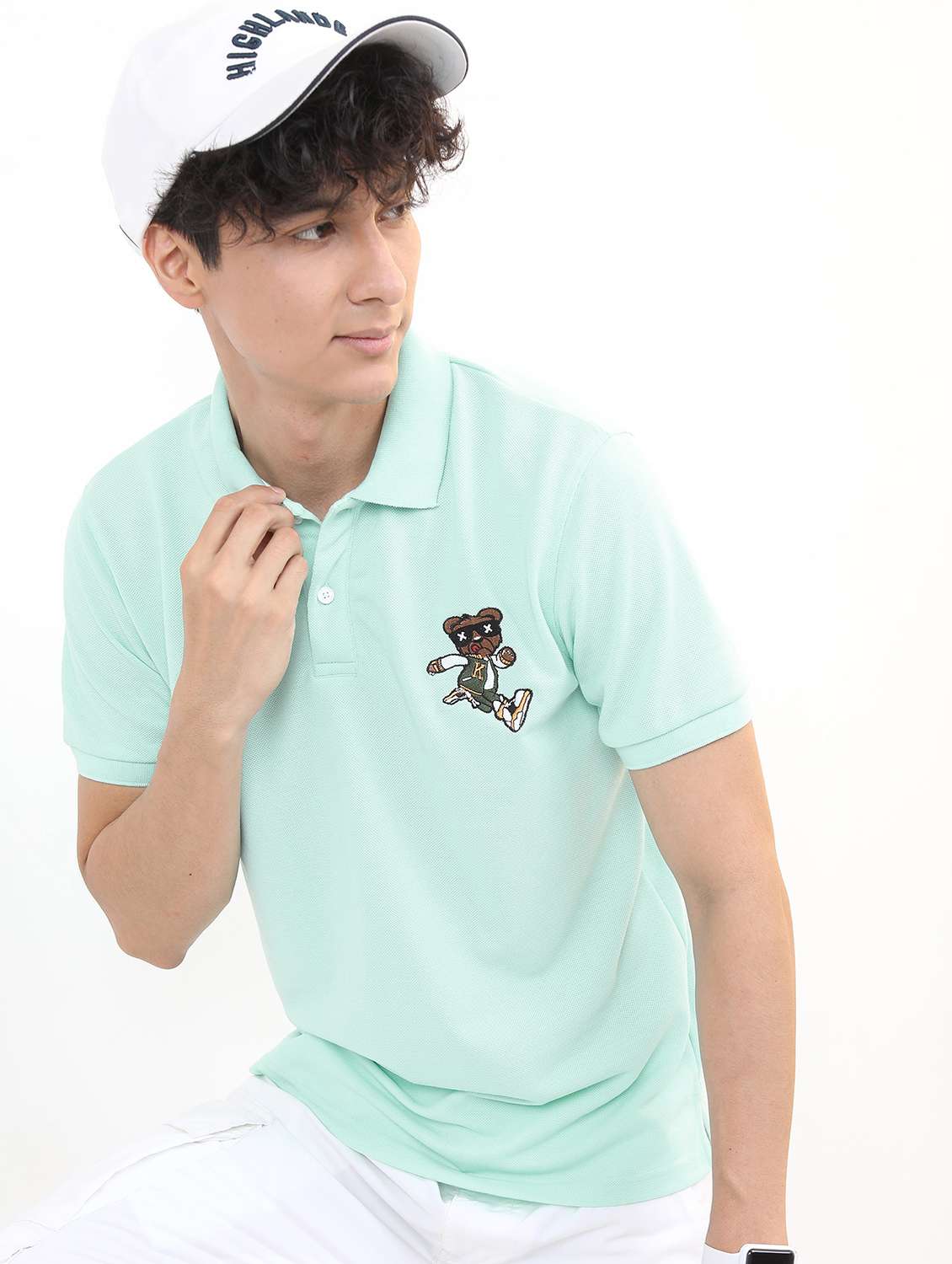 men polo neck placement printed t-shirt - 21488018 -  Standard Image - 1