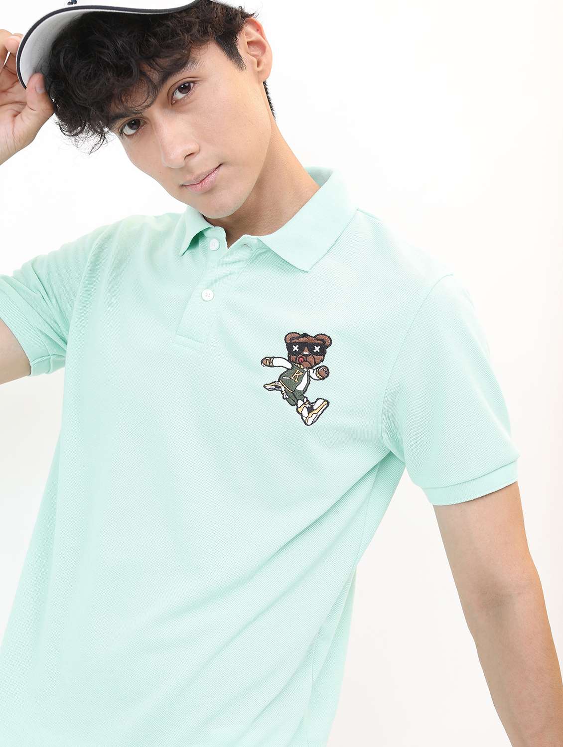 men polo neck placement printed t-shirt - 21488018 - Standard Image - 4