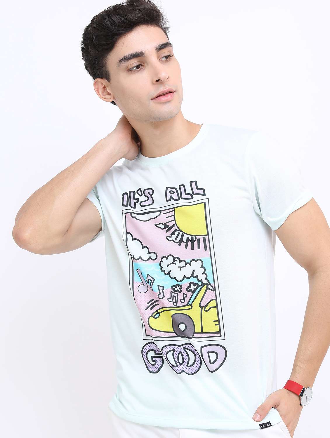 men short sleeved front printed t-shirt - 21488025 -  Standard Image - 1