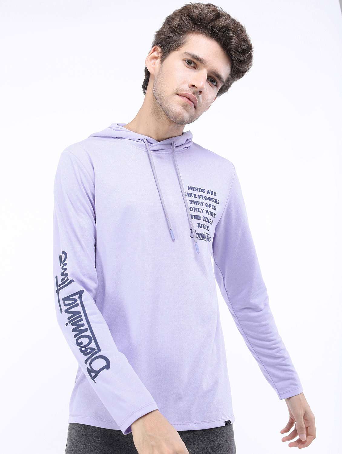 men long sleeved back printed t-shirt