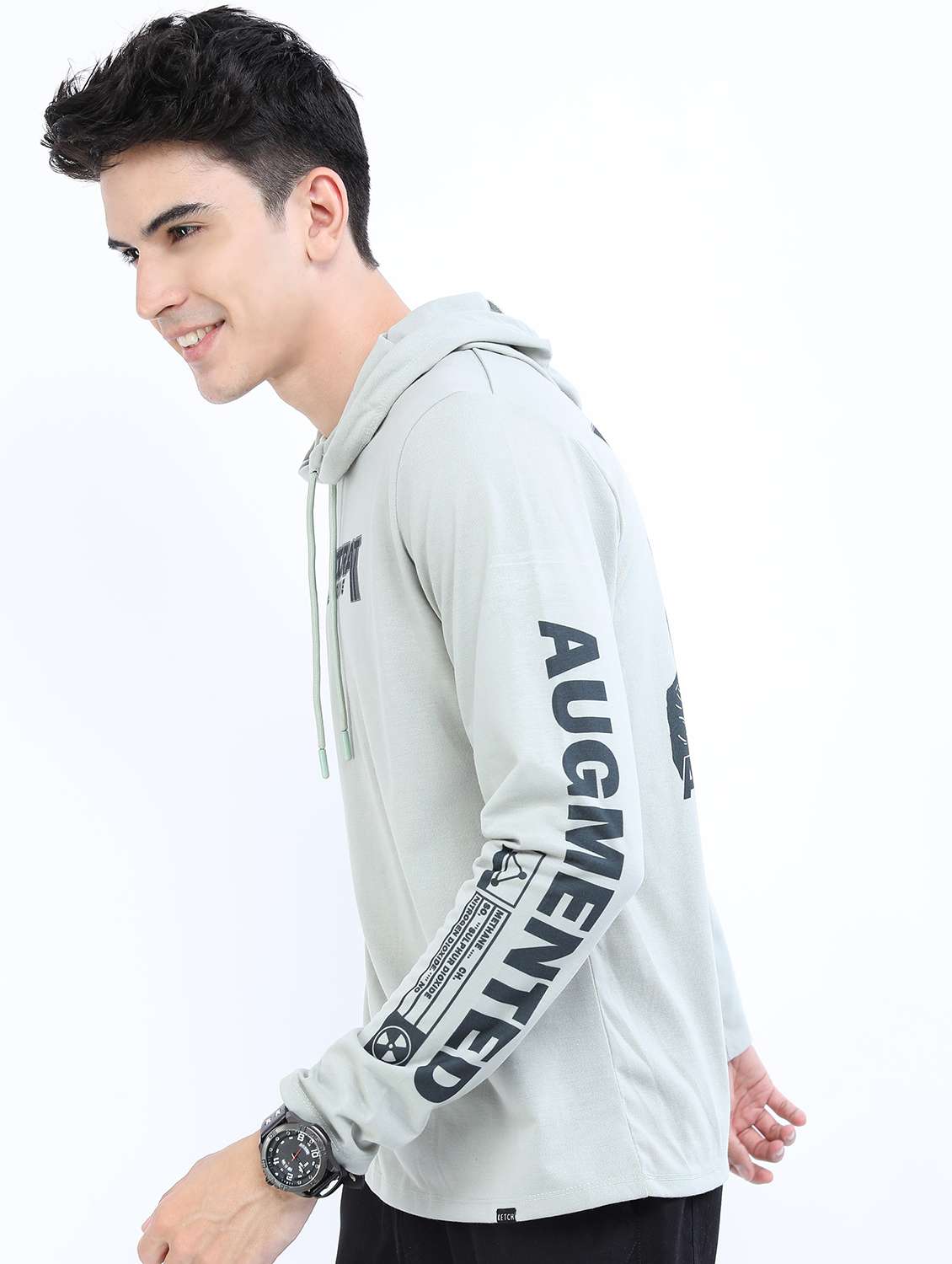 men long sleeved back printed t-shirt - 21488041 -  Standard Image - 1