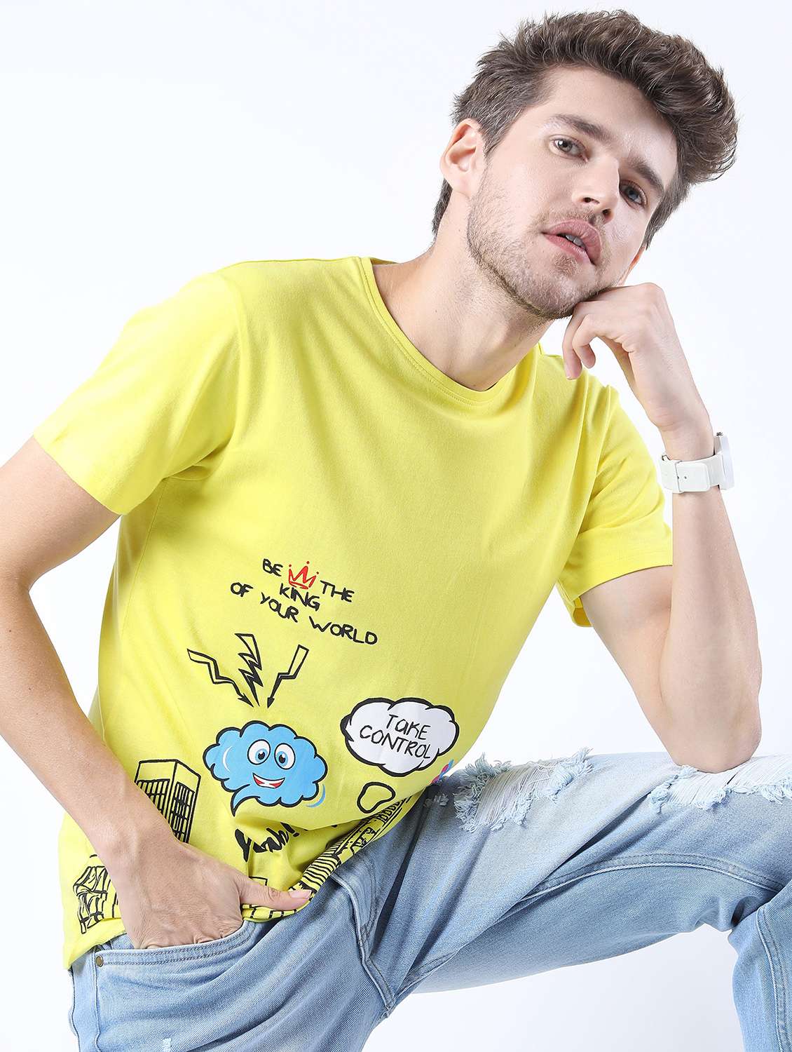 men short sleeved front print t-shirt - 21488048 -  Standard Image - 1